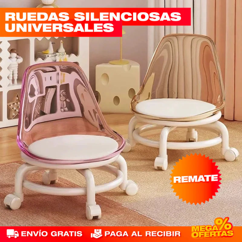 SILLA BAJA GIRATORIA 360° EN ACRÍLICO PARA NIÑOS Y ADULTOS