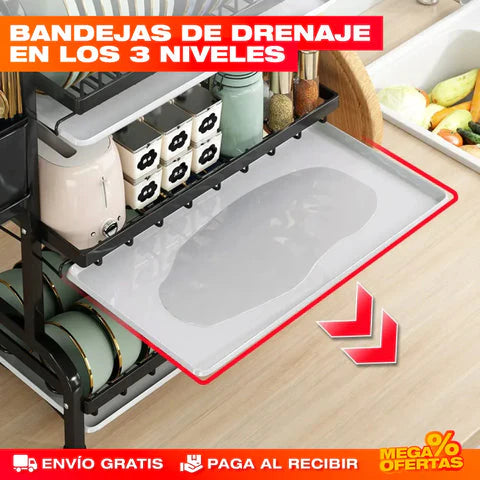 🔥Últimas Unidades🔥 | ESTANTE ESCURRIDOR PARA PLATOS DE 3 NIVELES + ENVÍO GRATIS